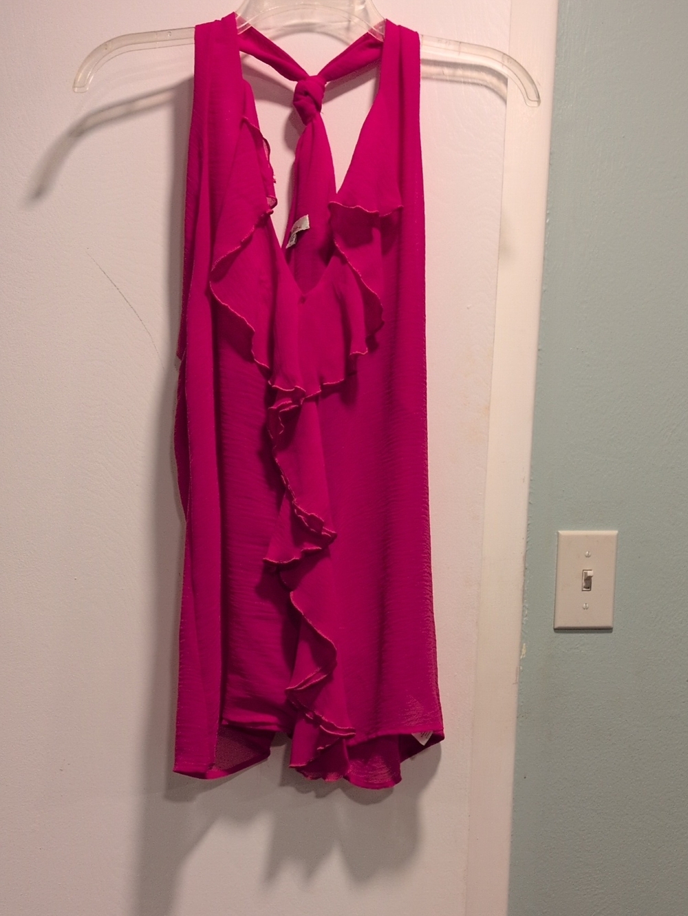 Kut from the Kloth Hot Pink Ruffle Halter Tank Top
